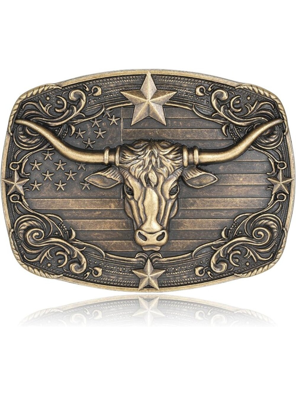 Men 1-longhorn B Western Cowgirl Rodeo Longhorn Bull Belt Buckles